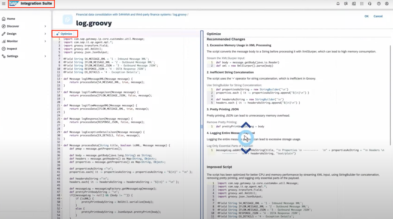 SAP Integration Suite AI Feature to Optimize.